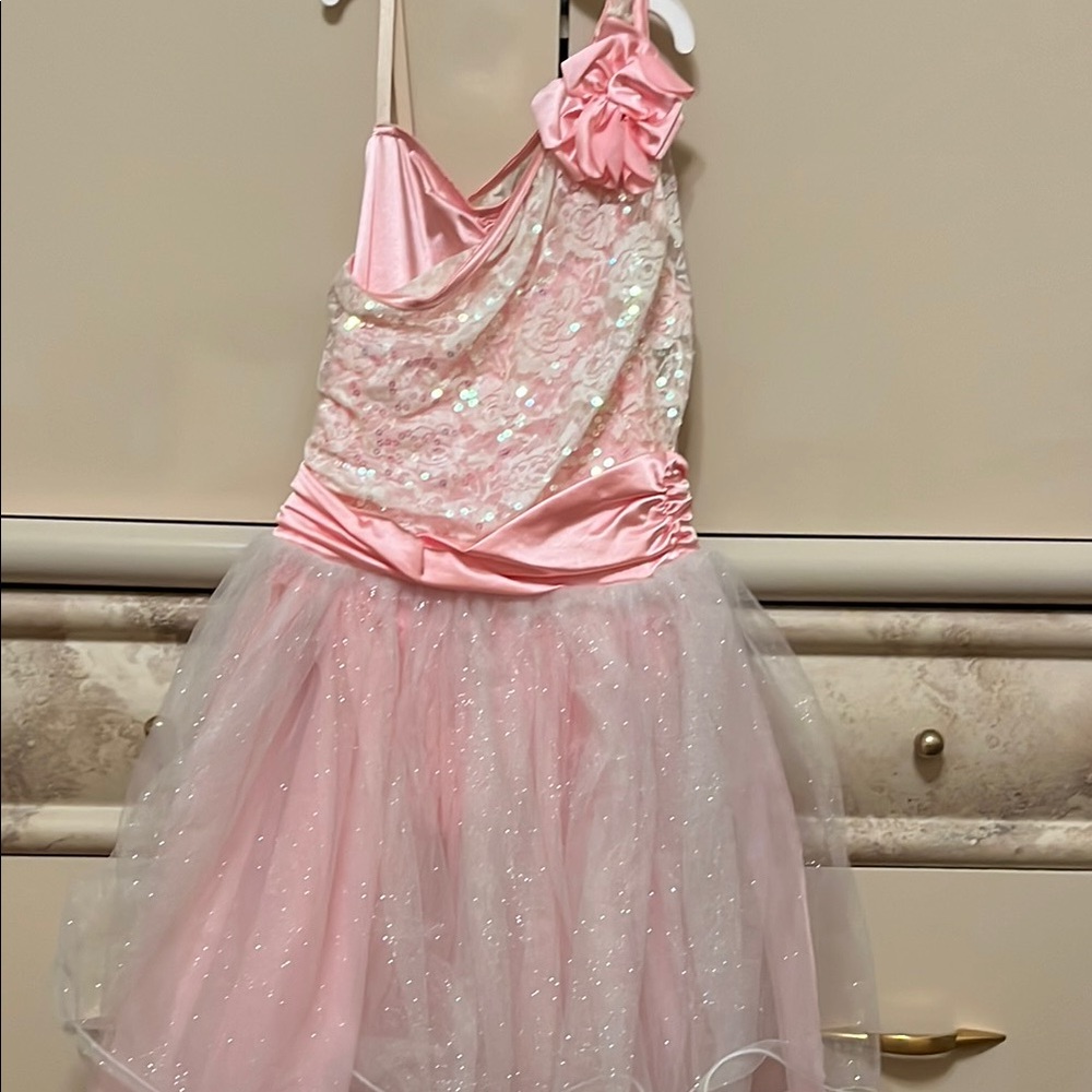 Weissman Sparkling Pink and White Dance Costume